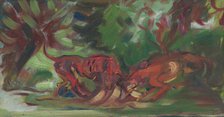 Dogs Fighting, 1940-1944. Creator: Arnold Peter Weisz-Kubincan.