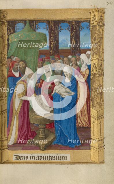 The Presentation in the Temple; Book of Hours, 1478. Creator: Master of Guillaume Lambert.