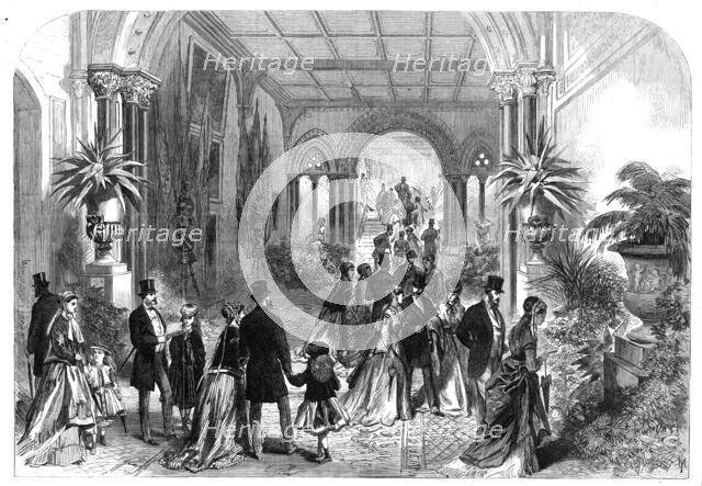 The Grand Staircase at the Leeds Exhibition of Arts, 1868. Creator: Unknown.