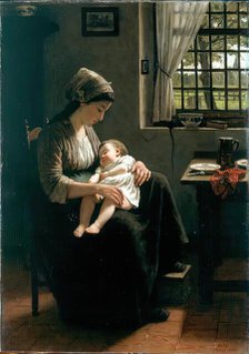 Le Bonheur d'une Mère, 1869. Creator: David Adolf Constant Artz.