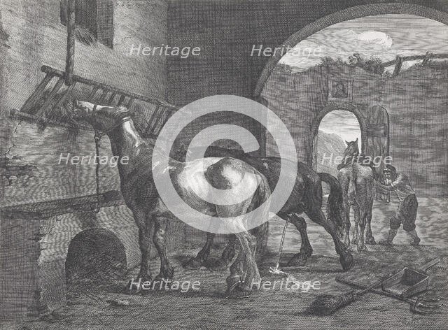 The stable,  1650-1660. Creator: Cornelis de Visscher.