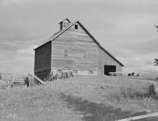 The barn of an older settler on established farm, Boundary County, Idaho, 1939. Creator: Dorothea Lange.