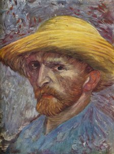 'Self Portrait with Straw Hat', 1887. Artist: Vincent van Gogh.