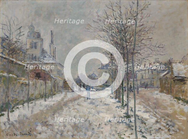 Le Boulevard de Pontoise à Argenteuil, neige (The Snow-Covered Boulevard de Pontoise in..., 1875. Creator: Monet, Claude (1840-1926).