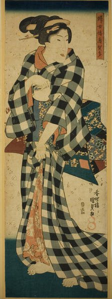 Image of a Japanese Woman (Fujo Yamato sugata), c. 1830/35. Creator: Utagawa Kunisada.