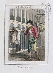 'Rabbits', Cries of London, 1804. Artist: Anon