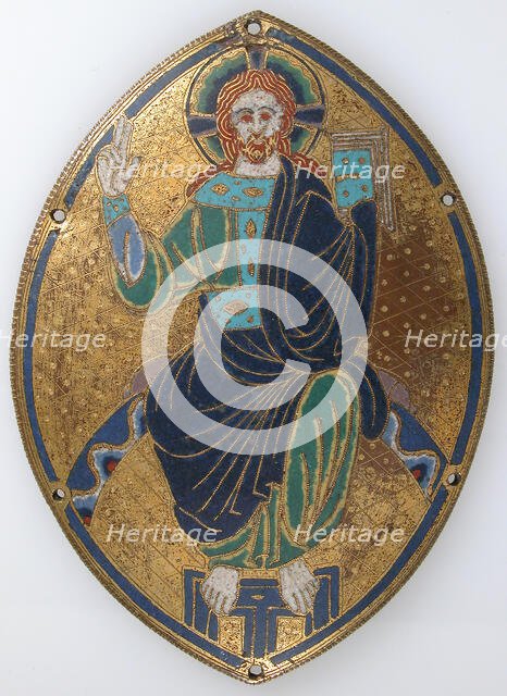 Plaque with Christ Blessing, French, ca. 1190-1200. Creator: Unknown.