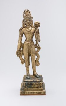 Standing Bodhisattva Avalokiteshvara Holding a Lotus Flower, early 9th century. Creator: Unknown.