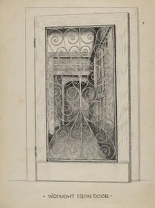 Wrought Iron Door, c. 1936. Creator: Ray Price.