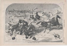 The Sleighing Season - The Upset (Harper's Weekly, Vol. IV), January 14, 1860. Creator: Unknown.