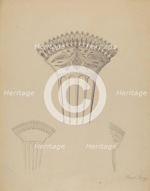 Comb, c. 1936. Creator: Vincent Burzy.
