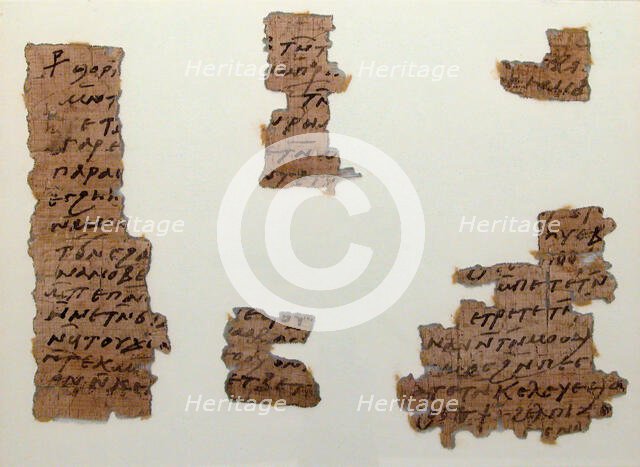 Papyri Fragments, Coptic, 7th century. Creator: Unknown.