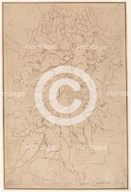 A Group of Angels in Glory, 18th century. Creator: Unknown.