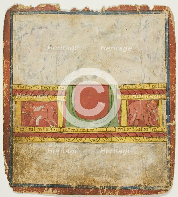 Elephant Throne, from a Set of Initiation Cards (Tsakali), 14th/15th century. Creator: Unknown.