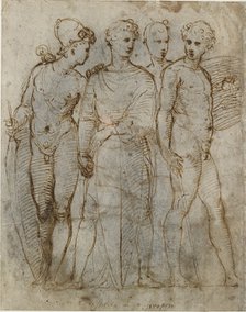 Group of Warriors (Donatello's St George at Orsanmichele in the centre), early 16th century. Artist: Raphael.