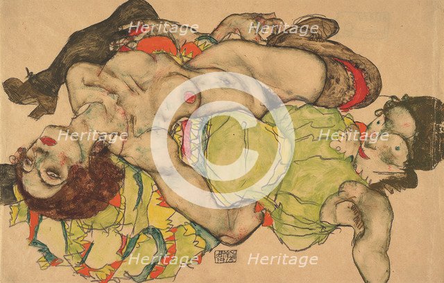 Two Girls Lying Entwined, 1915. Artist: Schiele, Egon (1890–1918)