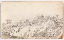 Village on Sunny Hillside, 1650-51. Creator: Jan van Goyen.