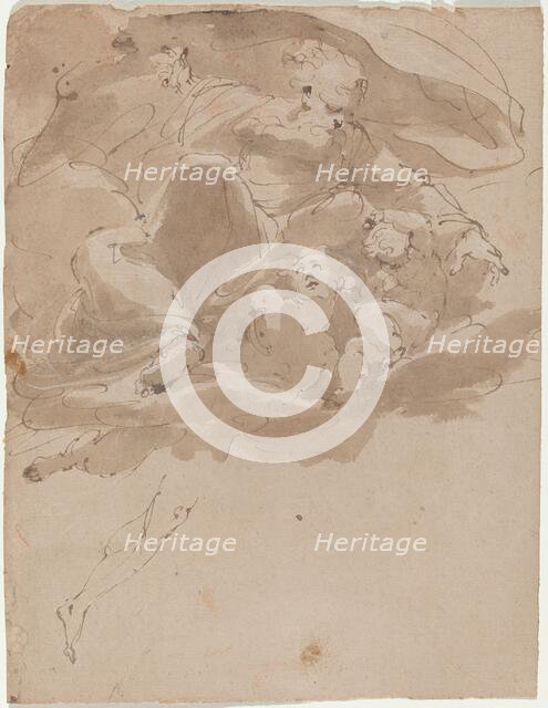 God the Father with Angels, 17th century. Creator: Unknown.