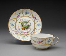 Cup and Saucer, Nyon, c. 1780. Creator: Nyon Porcelain Factory.