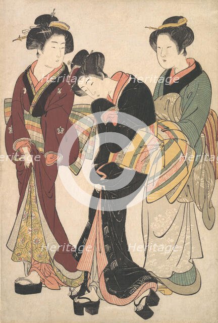 Two Geishas and a Maid, ca. 1790. Creator: Kitao Shigemasa.