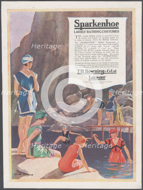 Sparkenhoe bathing costume, c.1920s. Artist: Wilfred Fryer