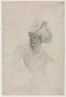 Study of a Moor, Facing to the Left, c. 1657. Creator: Stefano Della Bella (Italian, 1610-1664).
