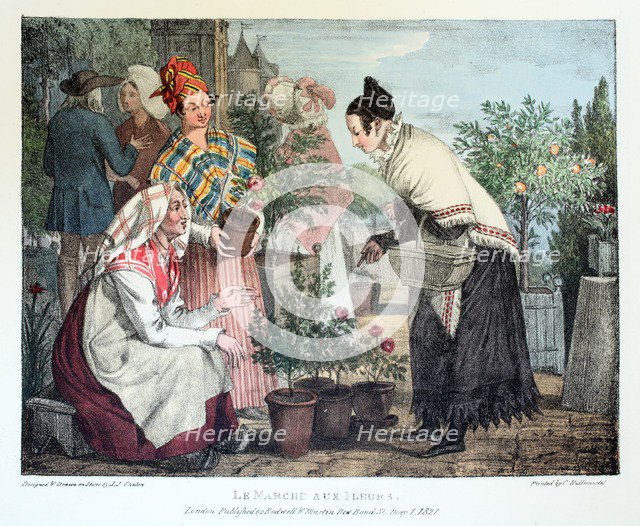 Le Marche aux Fleurs, 1820.