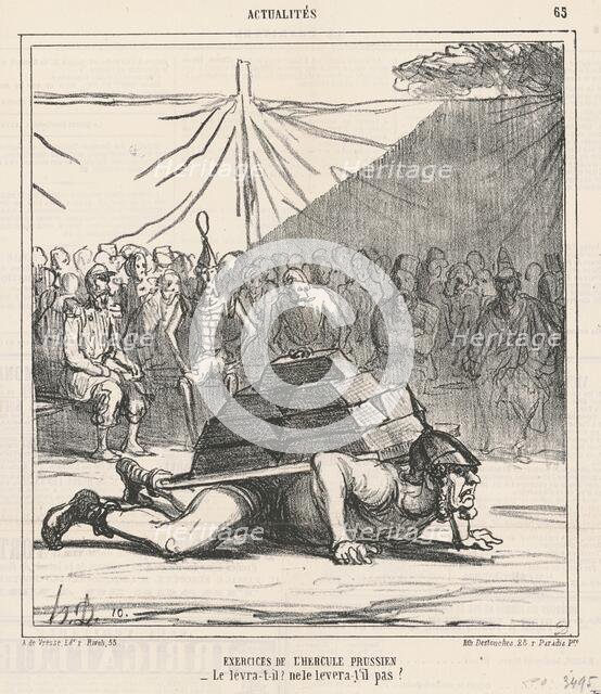Exercises de l'Hercule Prussien, 19th century. Creator: Honore Daumier.