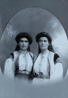 Two Montenegrin women wearing national dress, c1890s. Creator: Unknown.