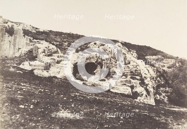 Jérusalem, Vallée de Hinnom, Tombeaux antiques, 1854. Creator: Auguste Salzmann.