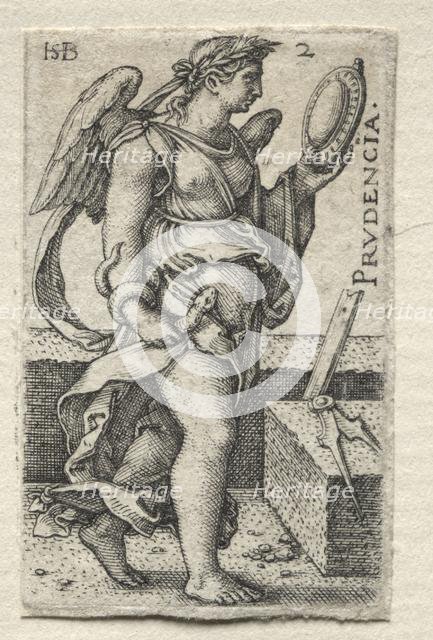 The Knowledge of God and the Seven Cardinal Virtues: Prudence - Prudencia. Creator: Hans Sebald Beham (German, 1500-1550).