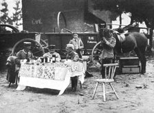 'A Vise, des officiers allemands degustent en plein air les vins requisitionnes', 1914. Creator: Unknown.