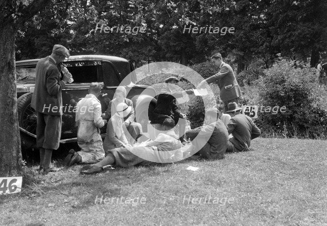 Enjoying a picnic at the MAC Shelsley Walsh Speed Hill Climb, Worcestershire. Artist: Bill Brunell.