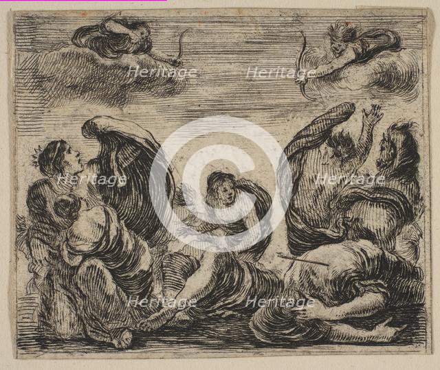 Niobe, from 'Game of Mythology' (Jeu de la Mythologie), 1644. Creator: Stefano della Bella.