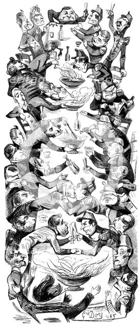 'An International Punch', drawing for the magazine Le Journal pour Rire, 1849.  Artist: Gustave Doré