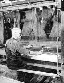 Weaving Irish linen, Lurgan, Armagh, 1936.Artist: Fox