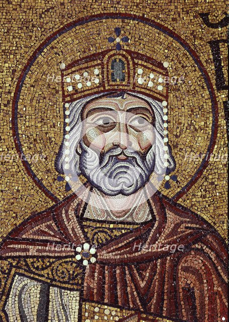 King David (Detail of Interior Mosaics in the St. Mark's Basilica), 12th century. Artist: Byzantine Master  