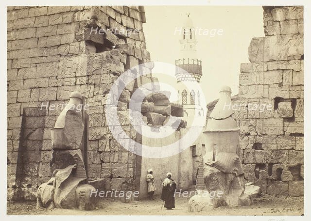 Entrance to the Great Temple, Luxor, 1857. Creator: Francis Frith.
