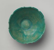 Turquoise Bowl with Carved Rim, Iran, 12th century. Creator: Unknown.