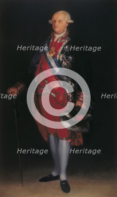 Charles IV in the Uniform of Colonel of the Guardias de Corps, 1800. Artist: Goya, Francisco, de (1746-1828)