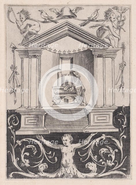 Ornamental Panel, ca. 1514-36. Creator: Agostino Veneziano.