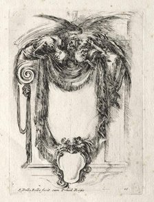New Model for a Cartouche, 1647. Creator: Stefano Della Bella (Italian, 1610-1664).