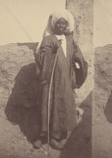 Portrait of a Young North African Man Standing Against a Pillar, 1865. Creator: Théodule Deveria.