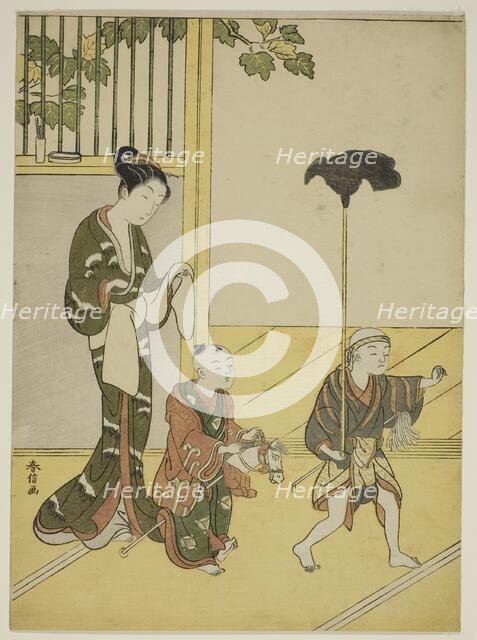 Playing Daimyo's Procession, c. 1768/69. Creator: Suzuki Harunobu.