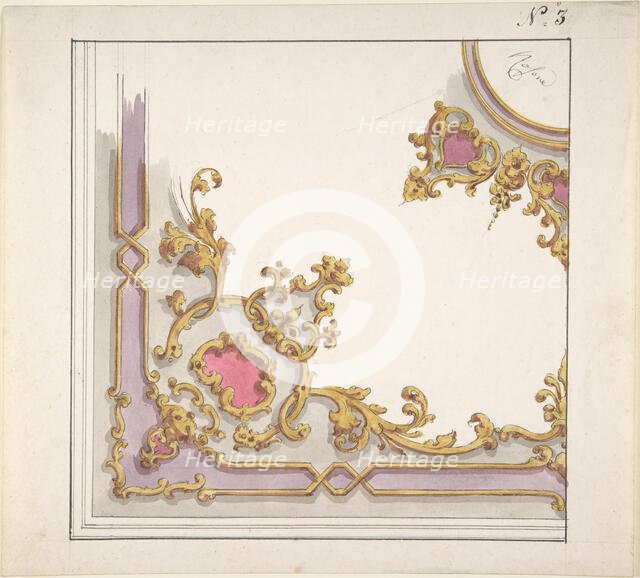 Design for a Ceiling Decoration, 1850-70. Creator: Anon.