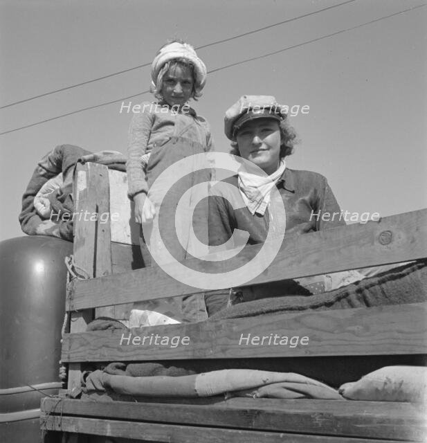Part of family come for work in potatoes, Tulelake, Siskiyou County, California, 1939. Creator: Dorothea Lange.