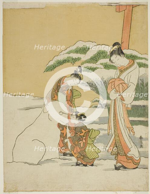 Making a Snow Dog, c. 1767/68. Creator: Suzuki Harunobu.