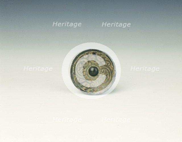 Bronze dagger pommel, Late Warring States, China, 3rd century BC. Artist: Unknown