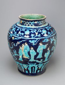 Jar with Scholars in Garden, Ming dynasty (1368-1644), 16th century. Creator: Unknown.