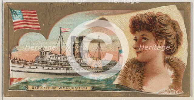 Steamship City of Worcester, Norwich Line, from the Ocean and River Steamers series (N83) ..., 1887. Creator: Unknown.